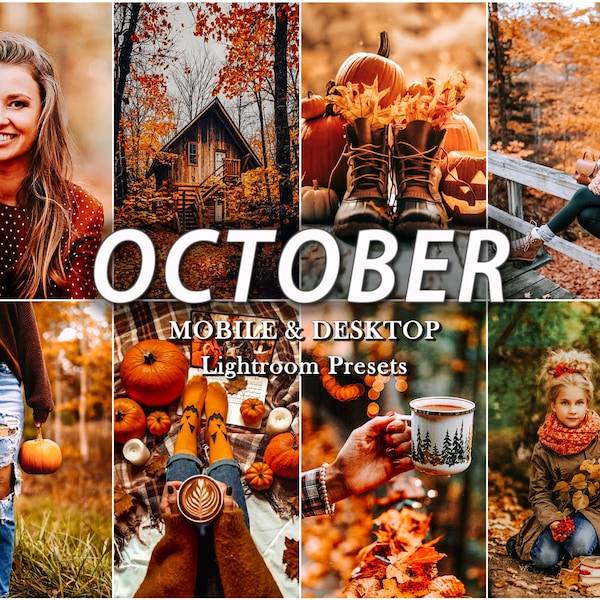 17 Autumn LIGHTROOM Presets, Fall Aesthetic Preset, Mobile Desktop Presets, September Halloween Preset, Warm blogger and influencer preset