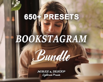 650 BOOKSTAGRAM Presets, Book Presets, Books Lightroom Presets, Bookish Filter, Lightroom Presets Bundle, Mobile and Desktop Bookish Preset