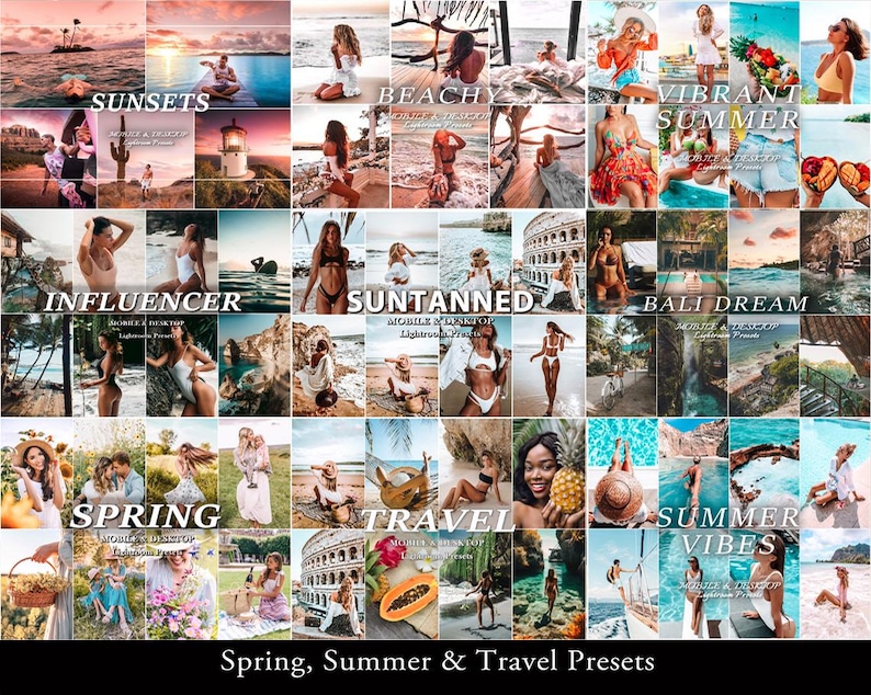 10,000+ MEGA Lightroom Preset Bundle, Spring and Summer Mobile Presets, Natural Creamy Preset, Boho Photo Instagram Filter, Desktop Preset image 5