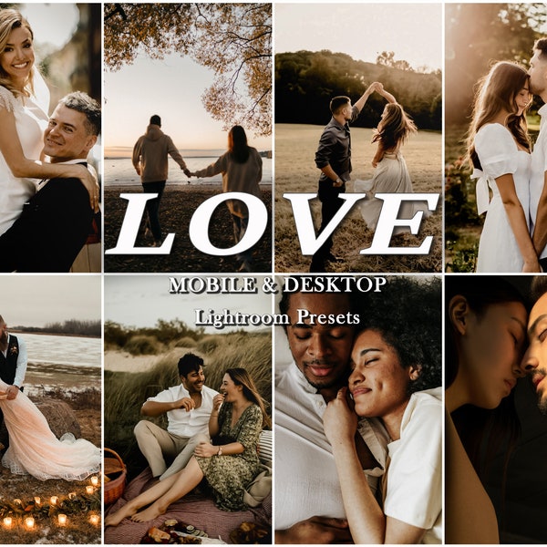 14 LOVE couple presets, Wedding Presets, Lightroom Presets, Mobile Desktop Presets, Instagram  dark moody Presets, Influencer filter, vsco