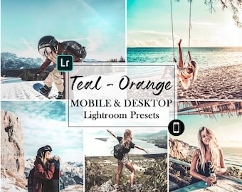 13 Teal Orange Presets, Lightroom Presets, Lightroom Mobile Presets, Desktop Presets, Exotic, Travel, Vibrant, Summer, Ocean, Island