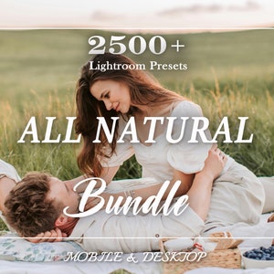 2500 NATURAL Lightroom Preset Bundle, Mobile Desktop Luxury Aesthetic Presets, Clean Neutral Photo Preset, Lifestyle white indoor Presets