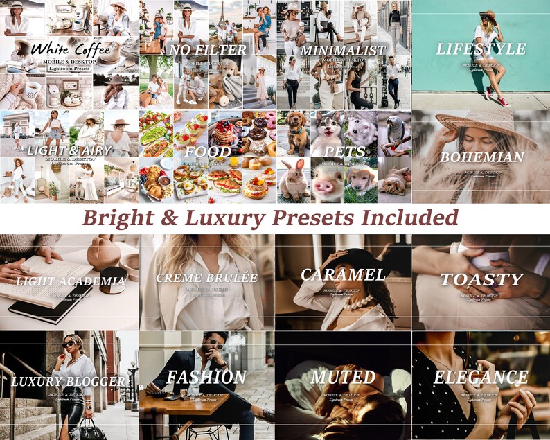 5000 Lightroom presets bundel, natuurlijke presets, desktop mobiele preset, Blogger mobiele Lightroom preset, schone beïnvloeder, witte zachte preset afbeelding 9