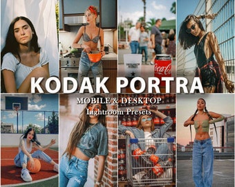 16 KODAK PORTRA Lightroom Presets, Analog Film Preset, Mobile Presets, Vintage Retro Filter, Polaroidfilter Grain Presets, Instagram Preset
