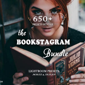 650 BOOKSTAGRAM-presets, boekpresets, Aesthetic Book Lightroom-presets, Lightroom-presetsbundel, boekfilters, mobiele en desktoppresets