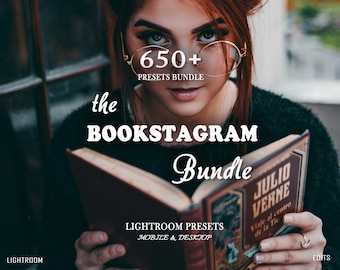 650 BOOKSTAGRAM Presets, Book Presets, Aesthetic Book Lightroom Presets, Lightroom Presets Bundle, Book Filters, Mobile and Desktop Presets