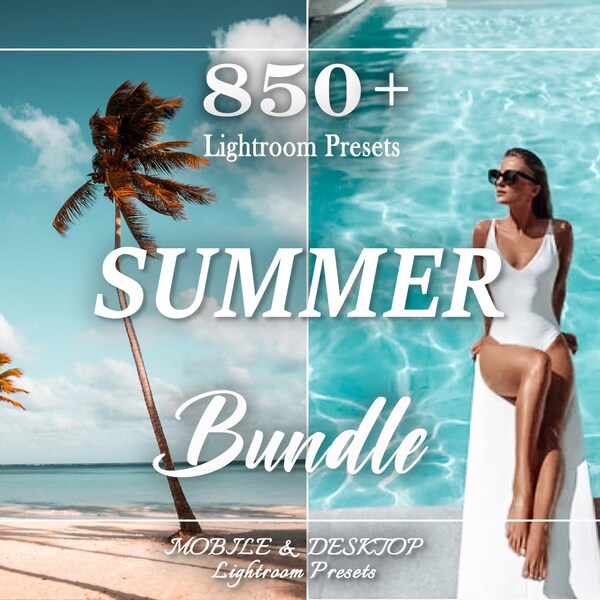 850 SUMMER Lightroom Presets, Mobile Lightroom Presets, Desktop Presets, Spring Presets, Natural Airy Beach Preset, Blogger Instagram filter