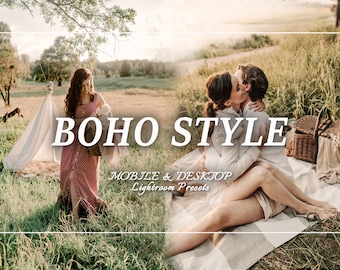 30 BOHO-stijlpresets, boho-presets, mobiele Lightroom-presets, desktoppresets, romige presets, bruin, warm, bruiloft, buiten, rustiek