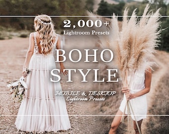 Boho Lightroom Presets Bundle: Mobile & Desktop, Creamy Bohemian Style (2000+)