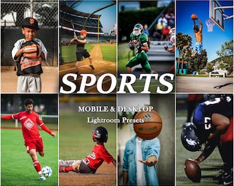 33 Presety do Lightrooma dla piłki nożnej, Presety sportowe, Presety mobilne i stacjonarne, Presety dla sportowców, Presety do baseballu, Edycja zdjęć NFL