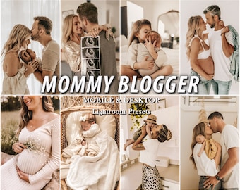 15 Mommy-presets, familiepresets, Lightroom-presets, mobiele en desktop-presets, newborn-presets, babypresets, thuispresets, moederpresets