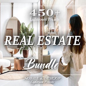 450+ Real Estate Presets, Indoor Lightroom Presets, Indoor Presets, Professional Bright Home Interior Mobile Preset, Clean White Presets