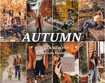 10 Autumn presets, Mobile LIGHTROOM Presets, Fall presets, Halloween Preset, moody warm preset, earthy Desktop Preset, Instagram filter
