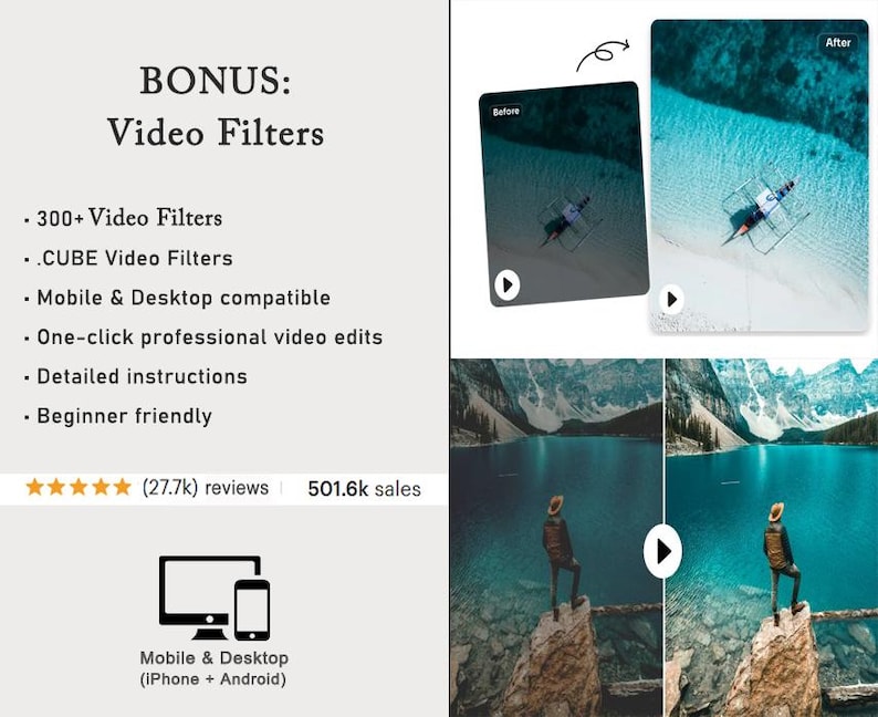 10,000+ Lightroom Presets Bundle, Mobile & Desktop Photo Filters: Bright, Creamy, Natural, Neutral Photo Preset image 15