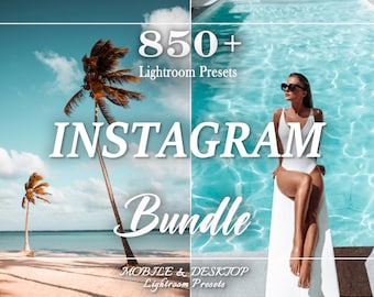 850 SUMMER Lightroom Presets Bundle, Mobile and Desktop Instagram Presets, Beach Traveling Presets, Spring and Summer blogger Presets, vsco