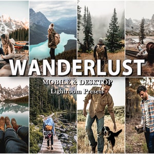 12 Wanderlust LIGHTROOM Presets, lightroom MOBILE preset, travel preset , natural aesthetic outdoor, blogger film preset, Desktop Preset