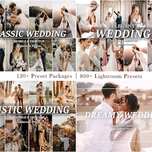 850 BRUILOFT Lightroom presets bundel, huwelijk presets, mobiele desktop presets, lichte Boho elegante bruiloft preset, paar liefde preset afbeelding 2