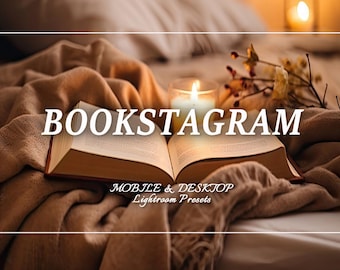 22 BOOKSTAGRAM Presets, Book Presets, Mobile Preset, Lightroom Preset Bundle for Instagram, Warm Academia, Books, Editorial Aesthetic Filter
