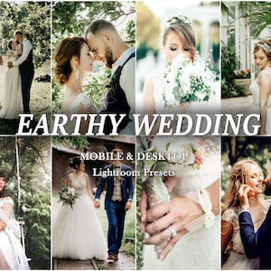 20 EARTHY WEDDING Lightroom Presets, Mobile Desktop Lightroom Presets, Bright Elegant Wedding Presets, Couple Preset, Light Preset