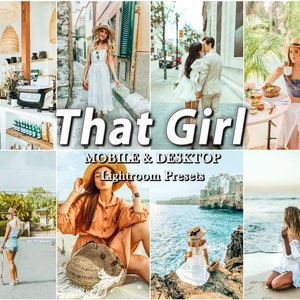 12 That Girl LIGHTROOM Presets, Summer Mobile Presets, Natural Photo Filter, Bright Colorful Presets for Influencers, Instagram Blogger