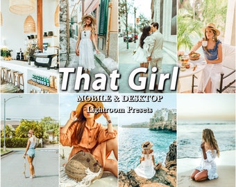 12 ajustes preestablecidos de LIGHTROOM para chicas, ajustes preestablecidos de verano para móviles, filtros de fotos naturales, ajustes preestablecidos de colores brillantes para influencers, bloggers de Instagram