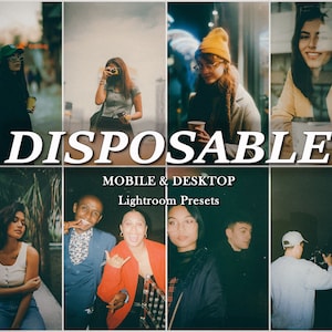 52 Disposable Presets, FILM Presets, Lightroom Preset Bundle, Analog Retro Presets, 35mm Vintage Mobile Preset, Disposable Camera Preset