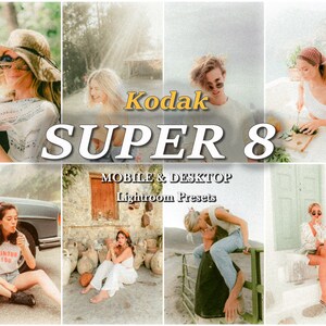 10 SUPER 8 - Classic FILM Lightroom Preset, Timeless Presets, Analog Retro Presets, 35mm Vintage Mobile Preset Bloggers, Camera Preset