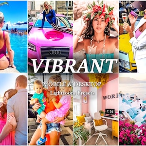 27 Vibrant Presets, Colorful Lightroom Presets, Color PoP Presets, Mobile Presets, Desktop Presets Rainbow, Bright, Glowing, Radiant Presets