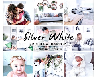 10 Lightroom Presets, Mobile Presets,Instagram Presets, Preset Lightroom, Desktop Presets, Mobile Lightroom Presets - SilverWhite