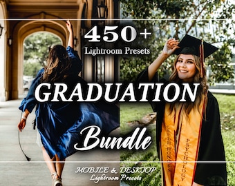 Más de 450 ajustes preestablecidos de graduación, paquete de ajustes preestablecidos de Lightroom, ajustes preestablecidos escolares, ajustes preestablecidos para estudiantes de último año, ajustes preestablecidos para ceremonias, ajustes preestablecidos universitarios, ajustes preestablecidos para estudiantes, ajustes de clase