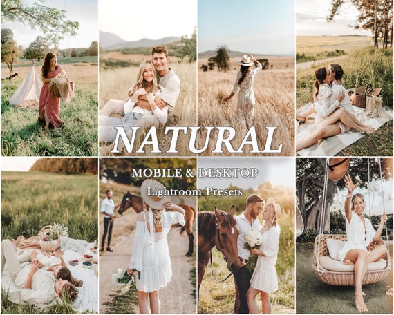 44 Natural LIGHTROOM Presets, Outdoor Presets, Creamy Preset, Bohemian Preset, Warm Light Preset, Mobile Preset, Bright Airy Desktop Presets