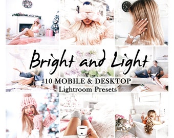 10 Mobile Lightroom Presets, Mobile Presets, lightroom presets, Desktop Preset, Instagram Preset - Bright and Light Blogger Preset