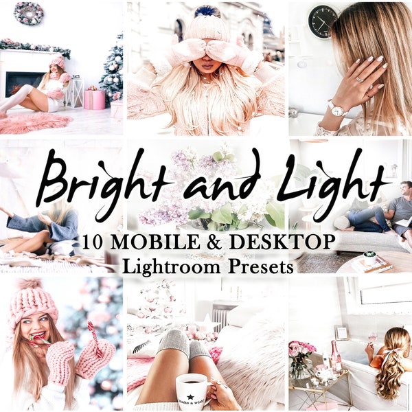 10 Mobile Lightroom Presets, Mobile Presets, lightroom presets, Desktop Preset, Instagram Preset - Bright and Light Blogger Preset
