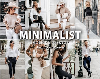 10 MINIMAL LIGHTROOM Presets, minimalistische Lightroom Mobile-Presets, Lightroom-Presets, helle Blogger-Presets, Desktop, Instagram