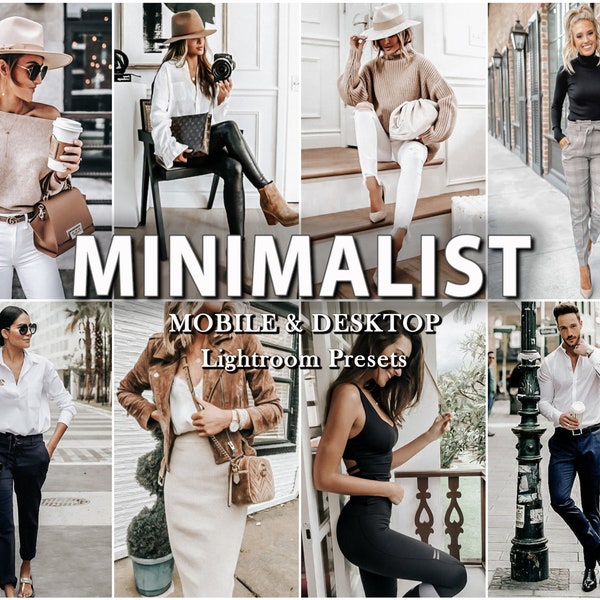 10 MINIMAL LIGHTROOM Presets, minimalist lightroom mobile preset, lightroom presets , bright preset, blogger presets, Desktop , Instagram