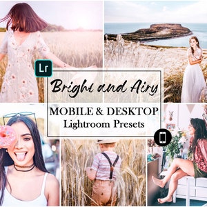 Lightroom Presets - Mobile Presets PC Presets, Desktop Preset, Instagram Preset - Bright and Airy