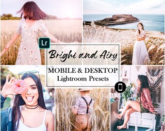 Lightroom Presets - Mobile Presets PC Presets, Desktop Preset, Instagram Preset - Bright and Airy