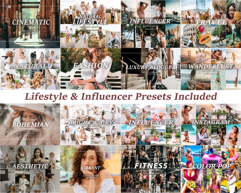 5000 Mobile LIGHTROOM Presets, Lifestyle Presets, Spring Summer Preset, Influencer Preset, Mobile Desktop Blogger travel preset Instagram image 3