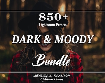 850 DARK MOODY Lightroom Mobile Desktop Presets, Black Outdoor Summer Presets, Dark Outdoor Presets, Aesthetic Influencer und Blogger Preset