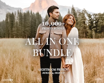 10,000+ MEGA Lightroom Preset Bundle, Boho Photo Filters for Instagram, Neutral Aesthetic Presets for Influencers, Rustic Moody Photo Preset