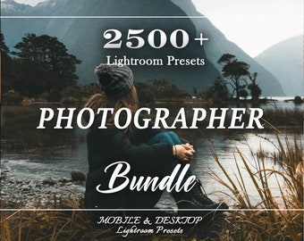 Lot 2500 PHOTOGRAPHER prédéfinis, paramètres prédéfinis pour mobile et ordinateur de bureau, bundle prédéfini Lightroom pour Instagram, paramètres prédéfinis portrait, paramètres prédéfinis naturel chaud