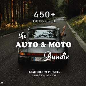 450種類以上の車のLightroomプリセットバンドル、モバイルとデスクトップ：自動車、バイク、車両の写真フィルター