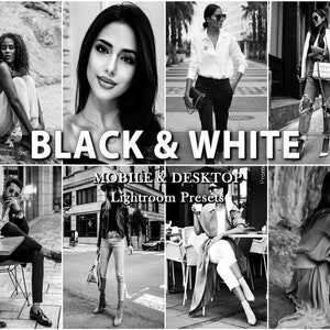 12 BW LIGHTROOM Presets, Black and White Presets, lightroom MOBILE preset, dark aesthetic preset, blogger instagram filter, Desktop Preset,