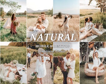 44 Natural LIGHTROOM Presets, Outdoor Presets, Creamy Preset, Bohemian Preset, Warm Light Preset, Mobile Preset, Bright Airy Desktop Presets