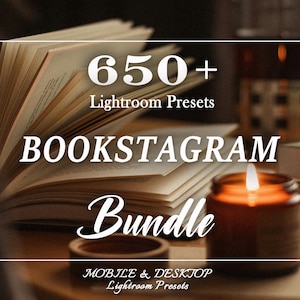 650 BOOKSTAGRAM Presets, Book Presets, Aesthetic Book Lightroom Presets, Lightroom Presets Bundle, Book Filters, Mobile and Desktop Presets