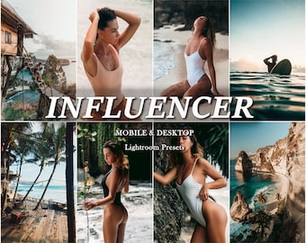 12 INFLUENCER Lightroom Presets, Lifestyle Filters, Summer Preset, Spring Preset, Mobile Desktop Blogger travel preset for Instagram, vsco