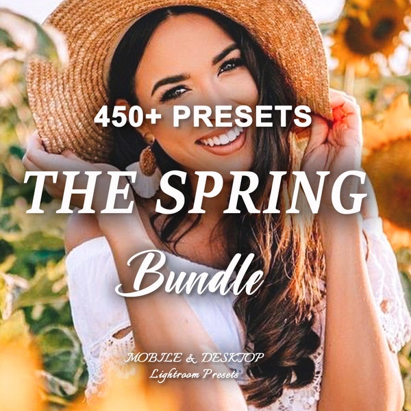 450 SPRING Lightroom Presets Bundle, Mobile Desktop Preset, Spring Presets, Summer Travel Nature Preset, Flowers Natural Blogger Filter