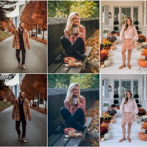 May include: Two images showing the before and after of a photo editing service. The before image shows a man and woman in a park setting. The after image shows the same man and woman in a more vibrant and colorful setting. The image is a great example of how photo editing can enhance the quality of an image.