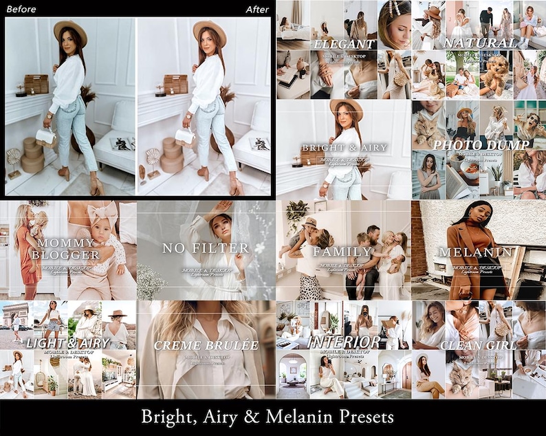 10,000+ Lightroom Presets Bundle, Mobile & Desktop Photo Filters: Bright, Creamy, Natural, Neutral Photo Preset image 8