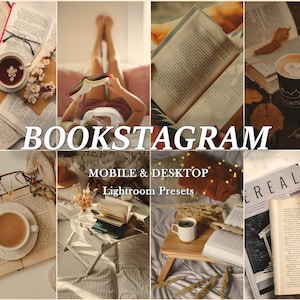 22 BOOKSTAGRAM Presets, Book Presets, Mobile Preset, Lightroom Preset Bundle for Instagram, Warm Academia, Books, Editorial Aesthetic Filter